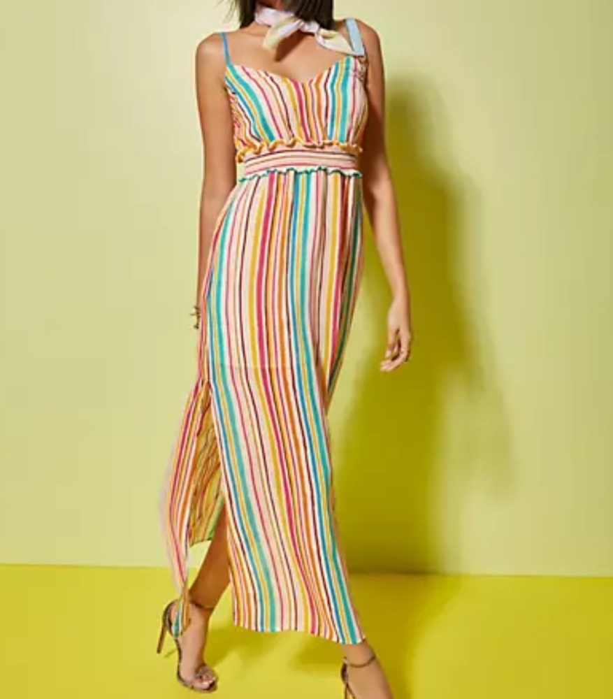 NWT NY&CO Multicolor Stripe Maxi Dress
